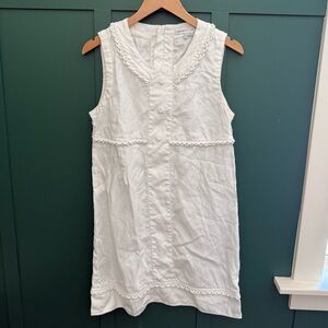 See by Chloe White Sleeveless Linen Flax Dress Nautical A Line